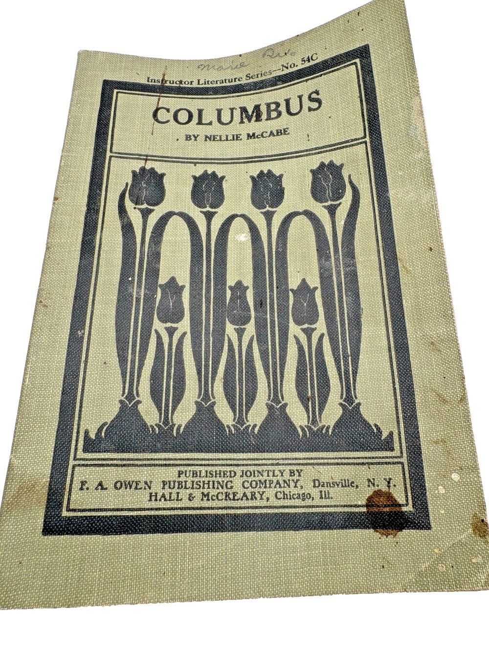 Antique Columbus Nellie McCabe Art Nouveau Cover Art 1907 Literature Series 54C